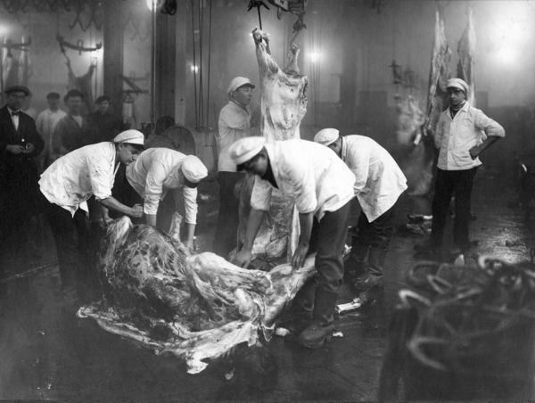 Slaktehuset på Grønland var invadert av rotter på 1930-tallet. Fra arkivet etter Oslo yrkesskole (Elvebakken videregående skole). Fotograf ukjent. (A-20141/Ua/0003/03).