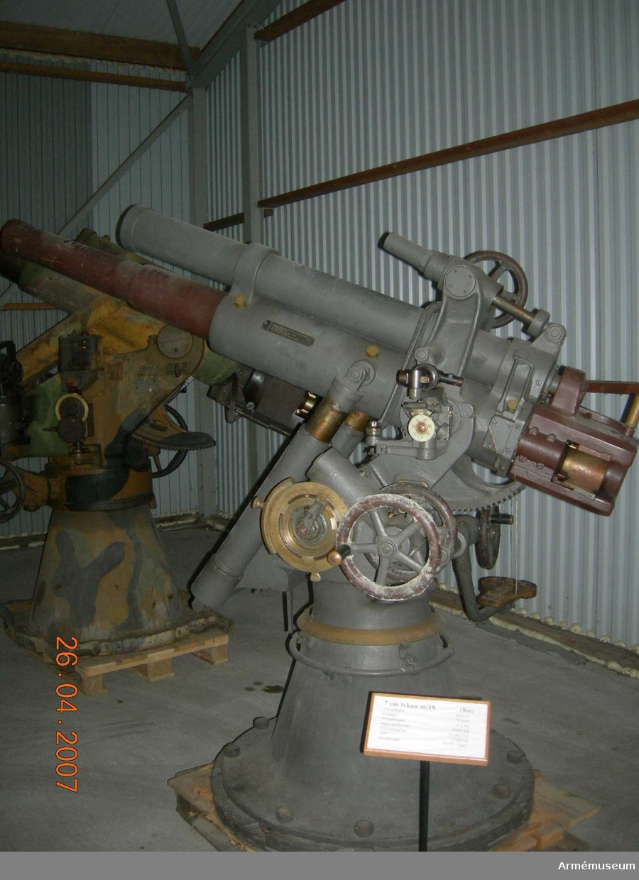 7,5 cm luftvärnskanon m/1918 - Armémuseum / DigitaltMuseum