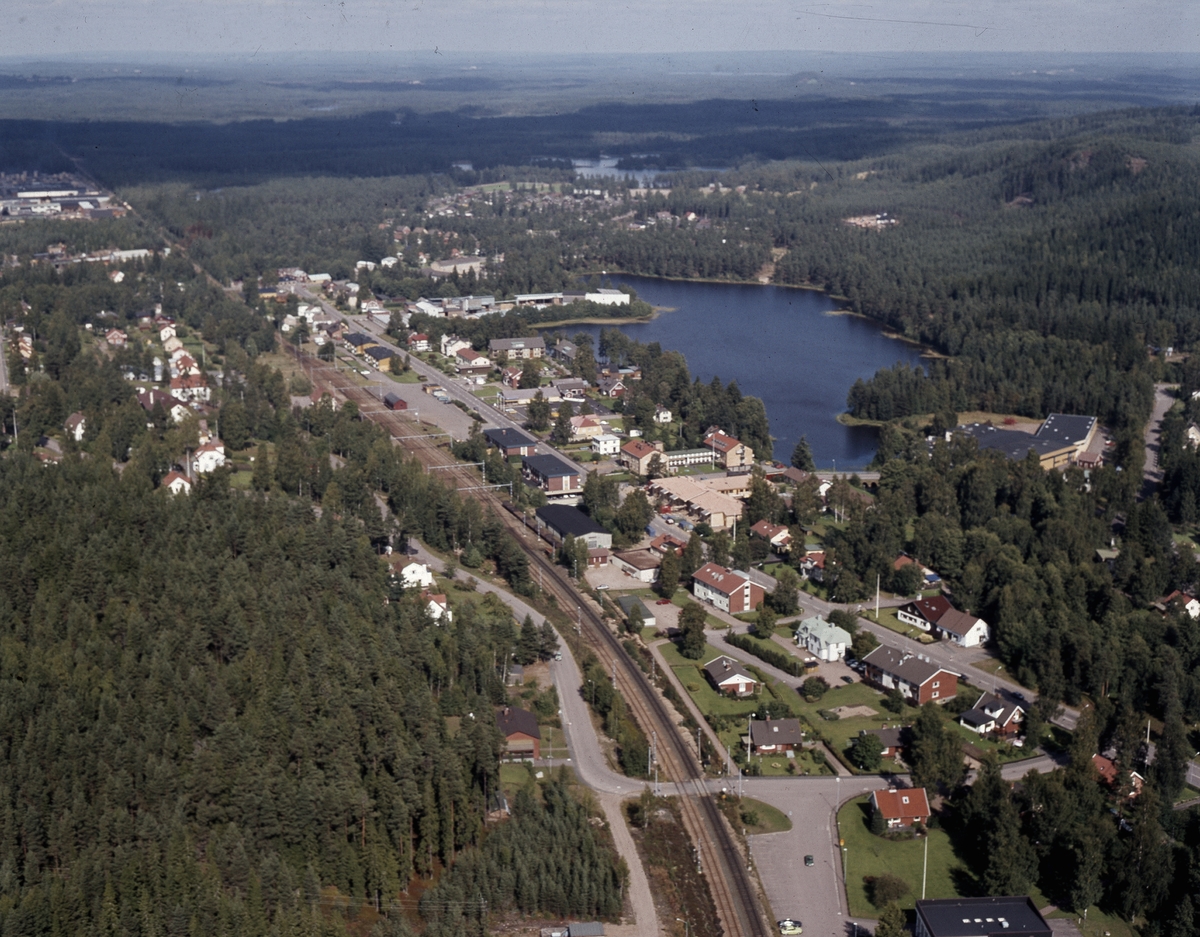 Flygfoto över Hestra i Gislaveds kommun, Jönköpings län 247/1982 ...