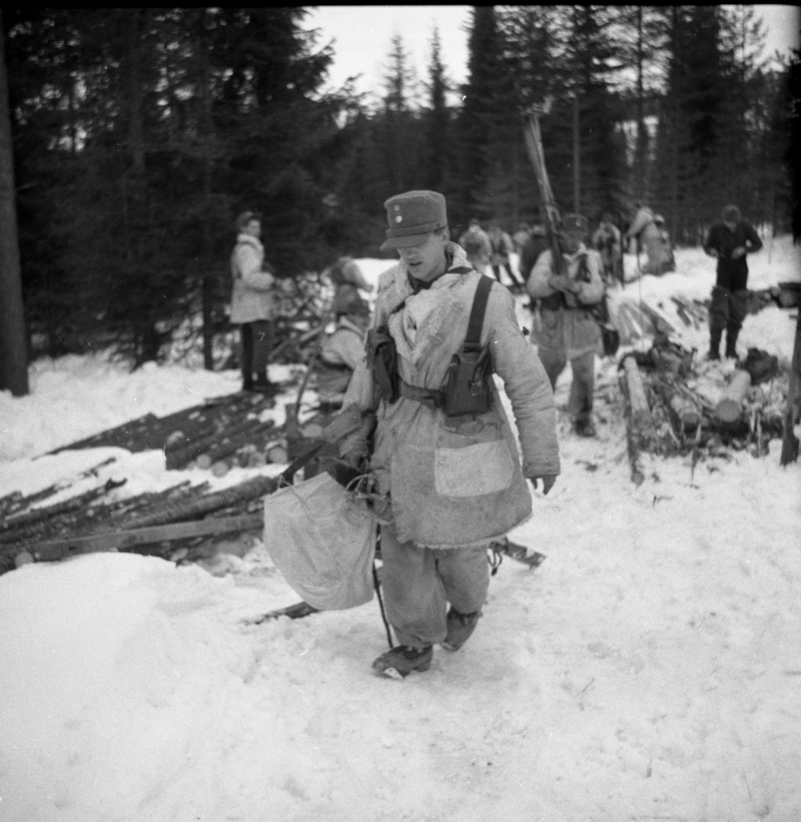 Vinterövning vid Norrlands dragonregemente K4, Umeå, 1955-1956 ...